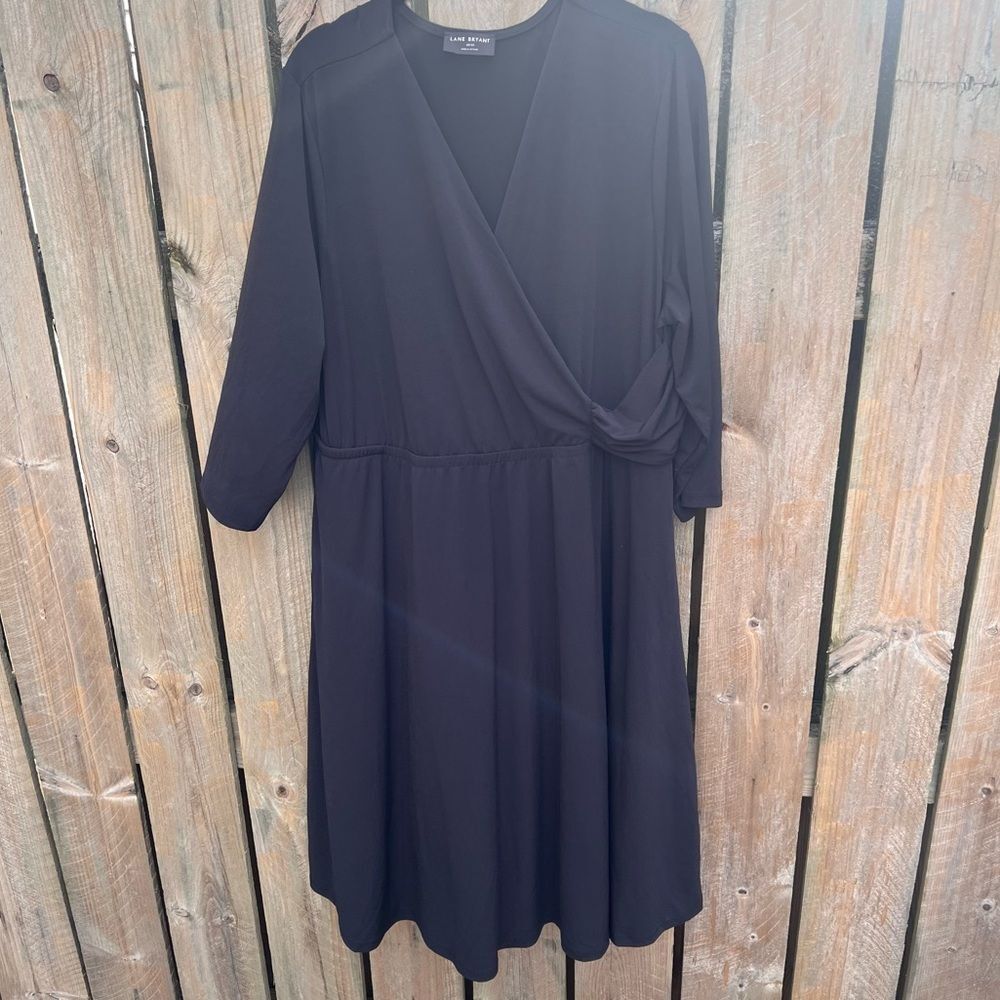 Lane Bryant Classic Black 3/4 Sleeve Dress